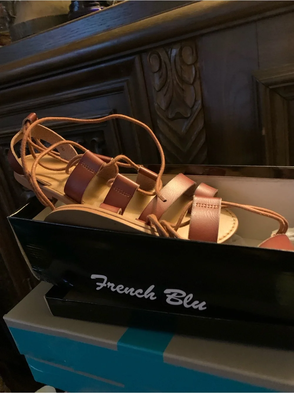 Women's Brown Lace-Up Gladiator Sandals - Brand: